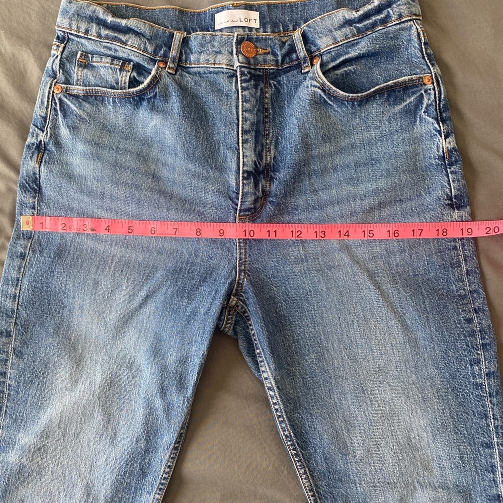 LOFT High Waist Straight Crop Jeans Distressed Casual - Picture 7 of 8